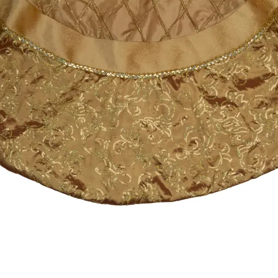 Northlight 72" Gold Quilted Christmas Tree Skirt with Iridescent Sequins {4}