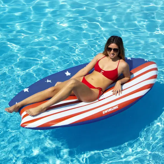 Swim Central Inflatable Americana Surfer Swimming Pool Lounge Float - 73" Multi {5}