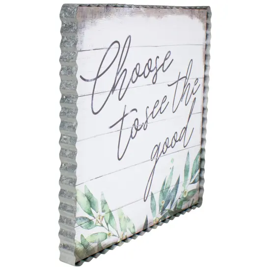 Northlight Metal Framed "Choose to See the Good" Decorative Canvas Wall Art 12" White {4}