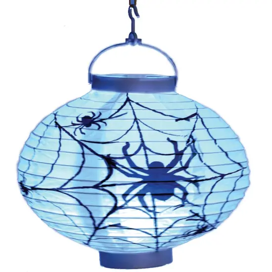 Large Light Up Spider And Webs Halloween Lantern Decoration {1}