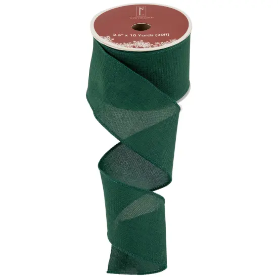 Northlight Solid Green Wired Edge Craft Christmas Ribbon 2.5 x 10 Yards {4}