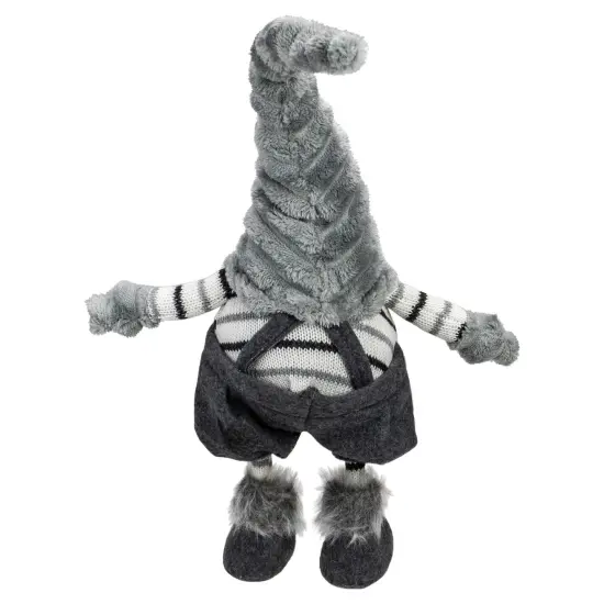 Northlight Bouncy Gnome Figure Christmas Decoration - 18" - Gray and White {5}