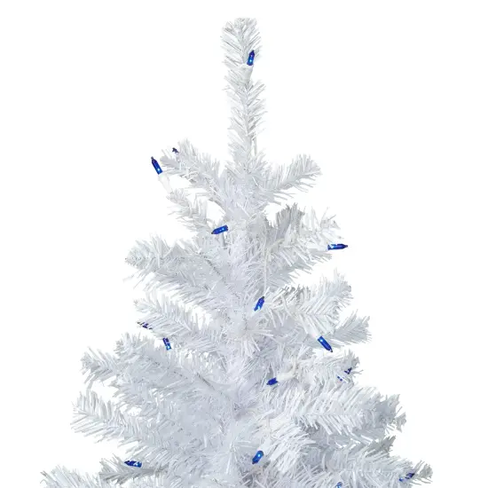 Northlight Pre-Lit Pencil Woodbury White Pine Artificial Christmas Tree - 6.5' - Blue Lights {4}