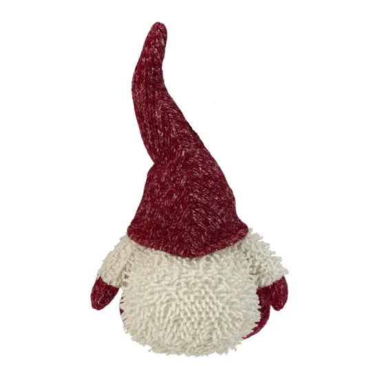 Northlight Chubby Smiling Gnome Plush Christmas Figure - 15" - Ivory and Red {5}