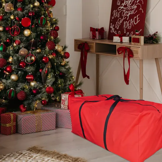 Simple Living Large Red Christmas Holiday Storage Bag {6}