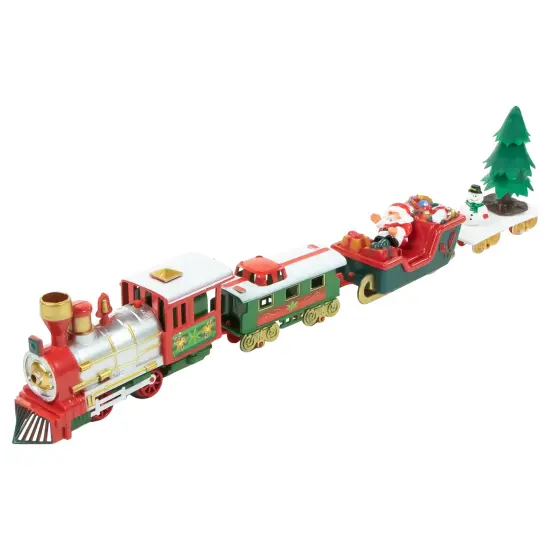 Northlight 31pc Battery Operated Lighted and Animated Christmas Tree Train Set with Sound Silver {4}