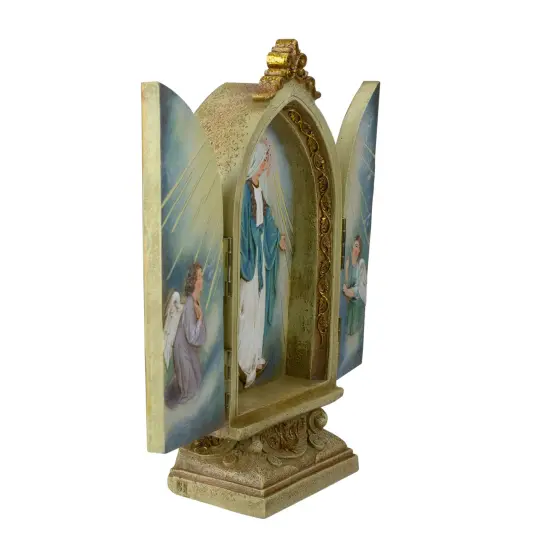Roman Joseph's Studio Our Lady of Grace Triptych Scene Decoration - 8.25" Gold {5}