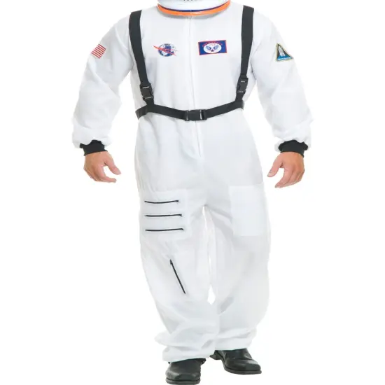 Adult Mens Womens White Astronaut Space Suit Costume {1}