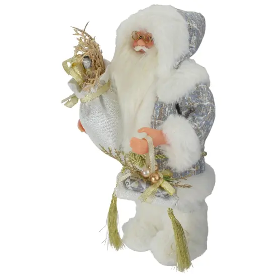 Northlight Winter Frost Santa Claus Standing Christmas Figure - 12" White {5}