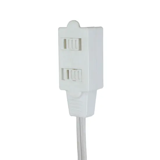 Northlight Indoor Extension Power Cord with 3-Outlets and Safety Lock - 15' - White Multicolor {4}