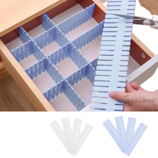 Kitcheniva Adjustable DIY Drawer Divider Organizer 4 Pcs Blue {2}