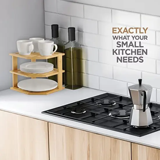 Cabinet Shelf Organizer - Corner Shelf for Kitchen & Bathroom - Countertop & Kitchen Cabinet Organizer - Kitchen Organizer, Bathroom Organizer Countertop, Kitchen Organization, Kitchen Storage Cabinet {3}