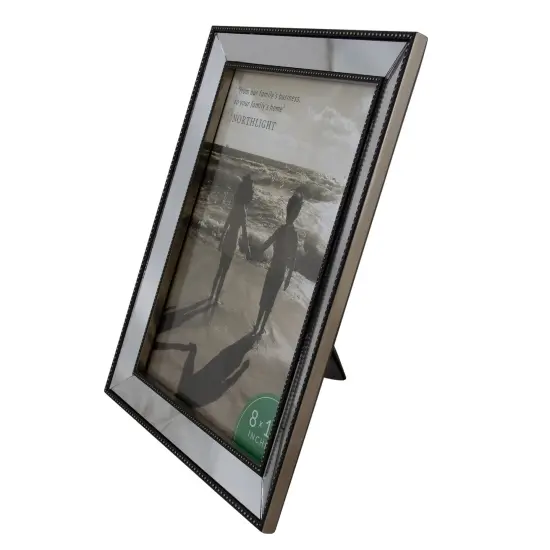 Northlight Mirrored Rectangular Picture Frame for 8" x 10" Photo - 12" - Black and Silver {6}