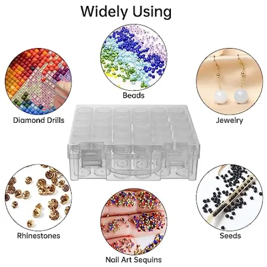 30 Slots Diamond Painting Storage Containers, Bead Organizer Box, Bead Storage Containers Plastic Diamond Painting Art Accessories Boxes Small Clear Embroidery Box for Craft Beads Rhinestones (1 Pack) {5}