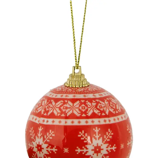 Northlight Nordic Decoupage Christmas Ball Ornaments - 2.25" (60mm) - 14pc Red {6}