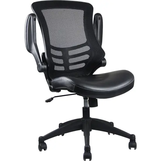 Techni Office Solutions 3' Solid Black Stylish Mid-Back Mesh Office Chair with Adjustable Arms {7}