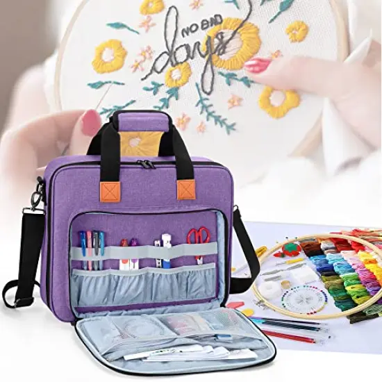 Embroidery Project Bag, Embroidery Kits Storage Bag (Bag Only), Purple {2}