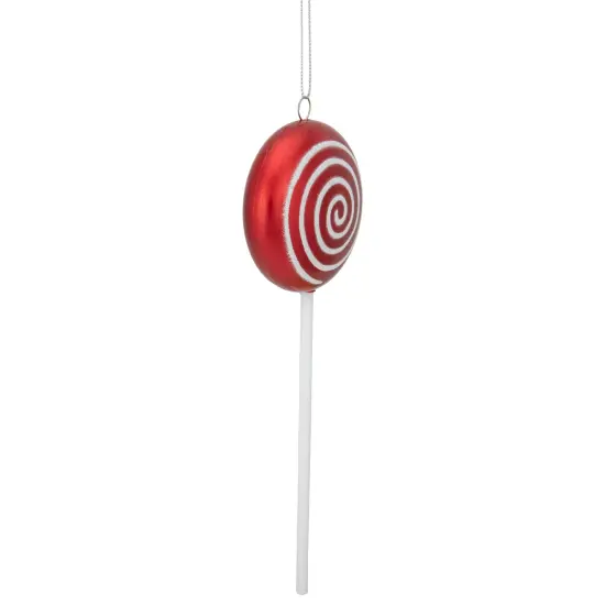Northlight 10" Red Candy Lollipop with Iridescent Glitter Swirl Shatterproof Christmas Ornament {5}