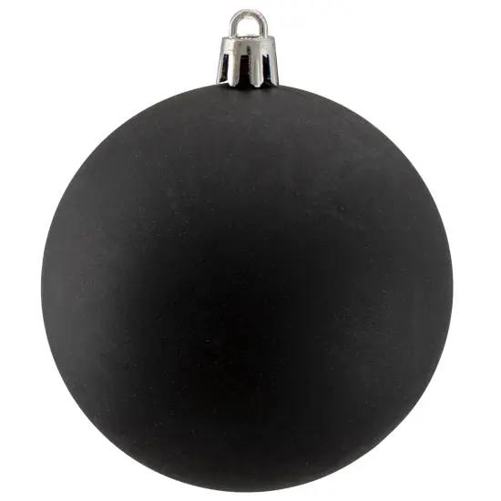 Northlight Shatterproof Matte Christmas Ball Ornaments 3.25" (80mm) - Black - 32ct {4}
