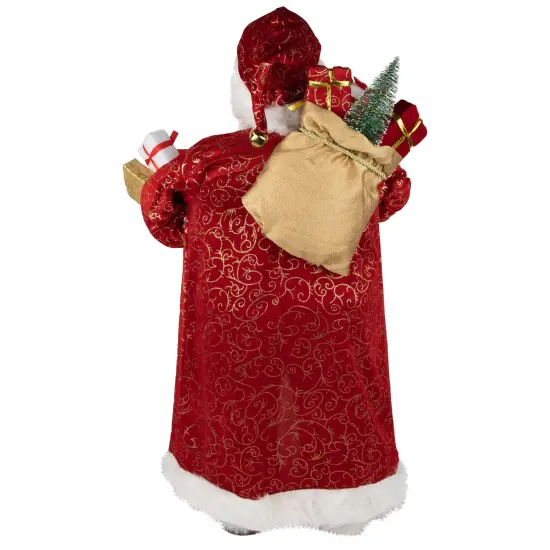 Northlight 32" Red and Gold Santa Claus with Gifts Christmas Figure {6}