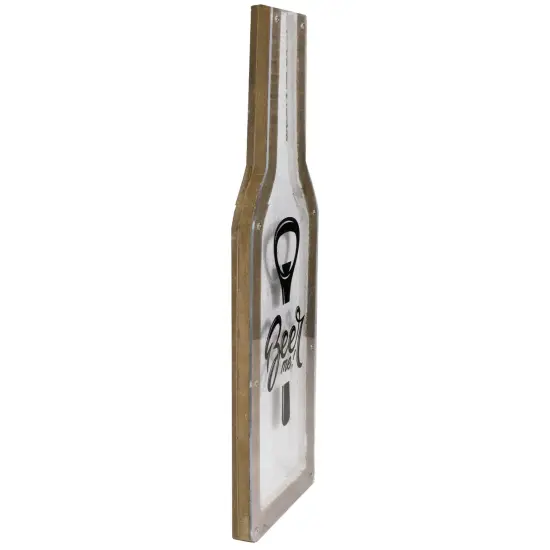 Northlight 16” Brown and Black Beer Me Bottle Cap Collector Wooden Hanging Sign {4}