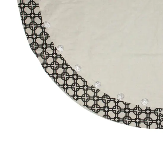 Allstate 54" Black and White Rhinestone Christmas Tree Skirt {5}