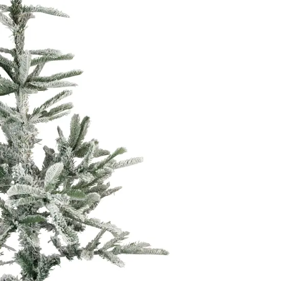 Northlight Real Touch&trade;️ Slim Flocked Nordmann Fir Artificial Christmas Tree - Unlit - 9' Green {4}