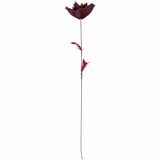 Northlight 20.75" Deep Red Feather Peony Artificial Christmas Floral Pick {5}