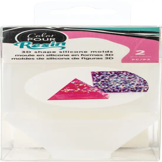 American Crafts Color Pour Resin Mold 2/Pkg-Paper Weight - Cube & Pyramid {1}