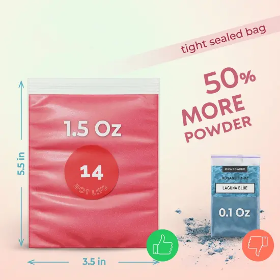 Cosmetic Grade Mica Powder 24*0.15 Oz Color Set Assortment - Natural Coloring Pigment {3}