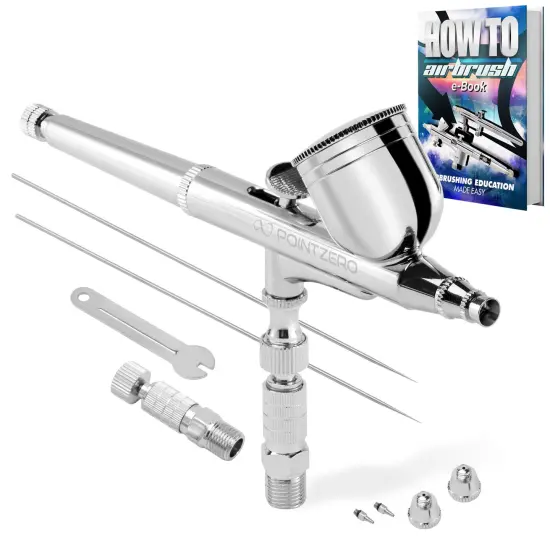 PointZero Dual-Action 7cc Gravity-feed Airbrush 3 Tip Set (.2mm .3mm .5mm) {1}