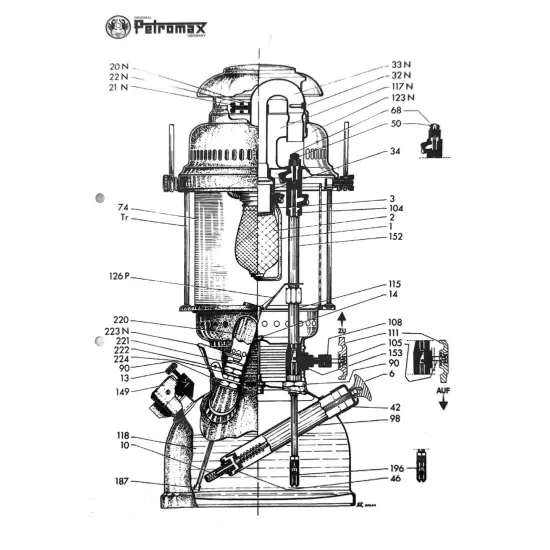 Petromax Carburetor and Washer for HK350 and HK500 Pressure Lanterns, Spare Maintenance Parts for Petromax Lamps {5}
