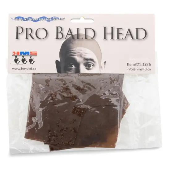 Dark Brown Pro Bald Head Adult Costume Accessory | One Size {4}