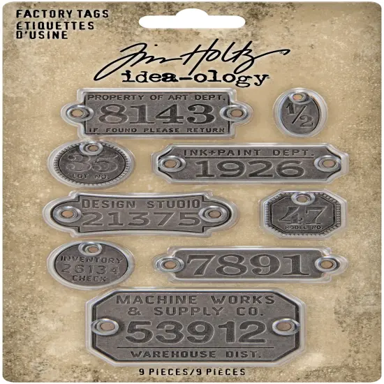 Idea-Ology Metal Factory Tags-9/Pkg {1}