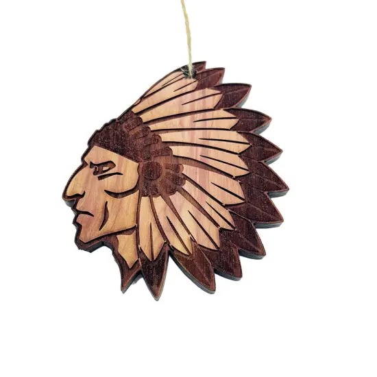 Indian Chief - Cedar Ornament {6}