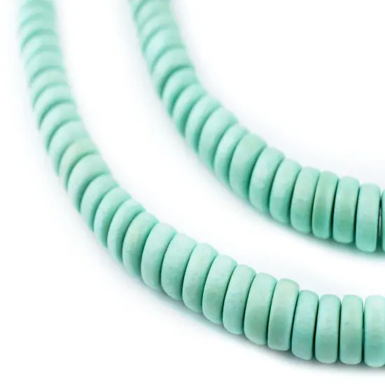 The Bead Chest Pistachio Green Disk Natural Wood Beads (4x8mm): Organic Eco-Friendly Wooden Bead Strand for DIY Jewelry, Crafts, Necklace and Bracelet Making {1}