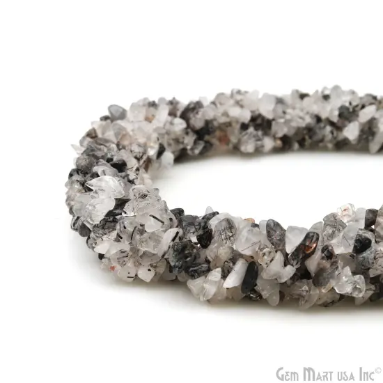 Rutilated Chip Beads, 34 Inch, Natural Chip Strands, Drilled Strung Nugget Beads, 3-7mm, Polished, GemMartUSA (CHRU-70001) {5}