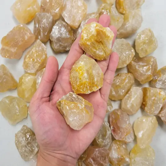 Raw Golden Healer Quartz Crystal Stones {5}