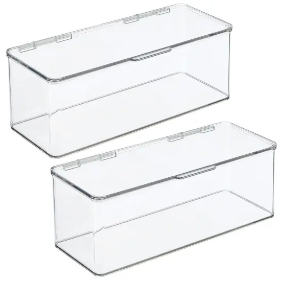 mDesign Kitchen Pantry/Fridge Storage Organizer Box - Hinged Lid {4}