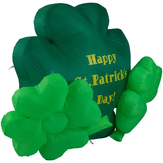 Northlight LED Lighted Inflatable Happy St. Patrick's Day Triple Shamrock Outdoor Decoration - 60" Green {5}