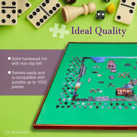Jigitz Jigsaw Puzzle Spinner &ndash; 34&rdquo; Square Puzzle Holder Rotating Game Table {6}
