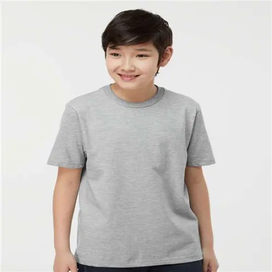 Tultex&reg; Youth Heavyweight Crewneck Jersey Short Sleeve T-Shirt Heather grey {1}