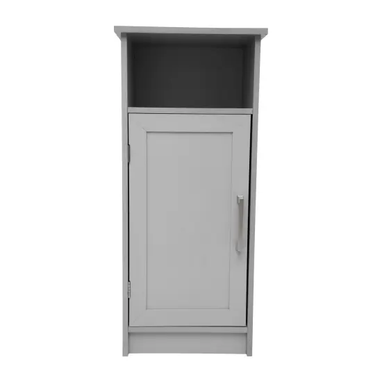 Merrick Lane Vigo Bathroom Storage Cabinet with Adjustable Cabinet Shelf, Upper Open Shelf, and Magnetic Closure Door White {9}