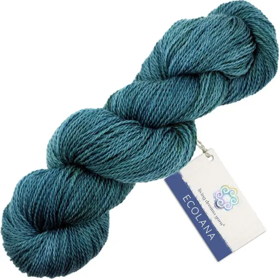 Organic Wool Yarn - Ecolana Certified Organic, Pacific Northwest Hand Dyed, #2 Fingering /Sport Weight, Knit, Crochet, Weave. Tidal Wave {2}