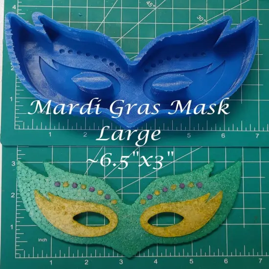Mardi Gras Mask Silicone Freshie Mold - Large {1}