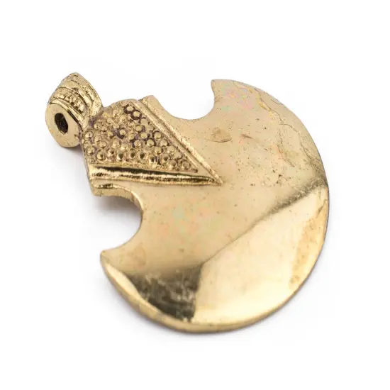 TheBeadChest Brass Half Moon Tuareg Shield Pendant 63x51mm Morocco African Large Hole Handmade {1}