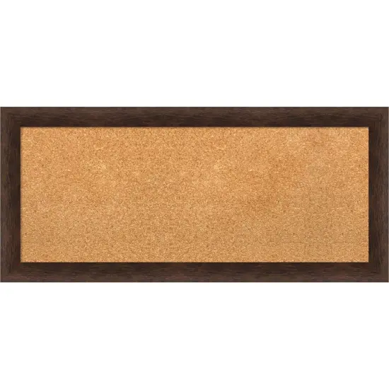Warm Walnut Narrow Wood Framed Corkboard, Natural Cork {1}