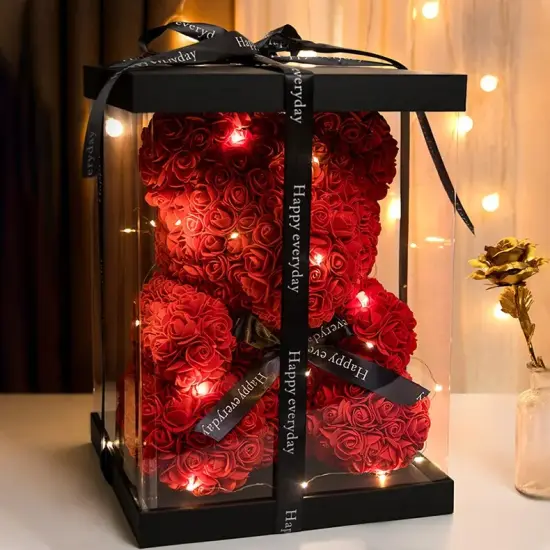 Rose Teddy Bear Gift Box {4}