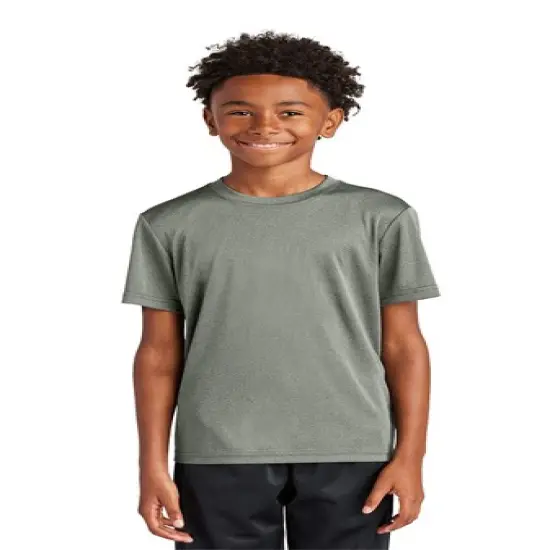 Sport-Tek&reg; Youth Crewneck PosiCharge Competitor Short Sleeve Tee Grey concrete heathe {1}