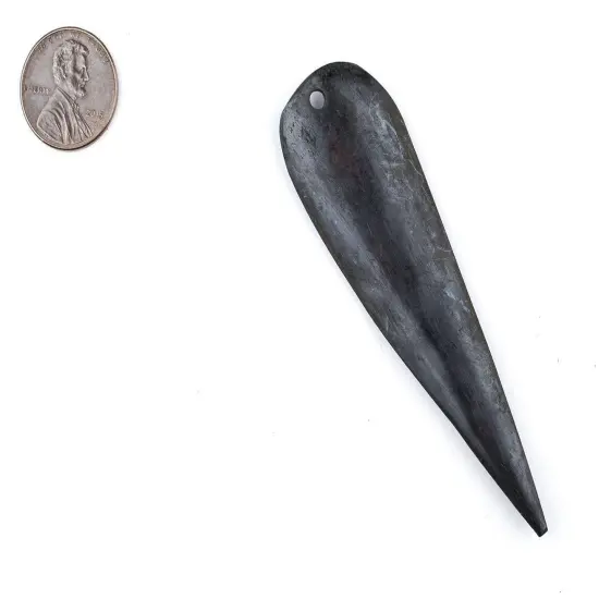 The Bead Chest Dark Brown Batik Bone Feather Pendant Kenya African Large Hole Handmade {2}